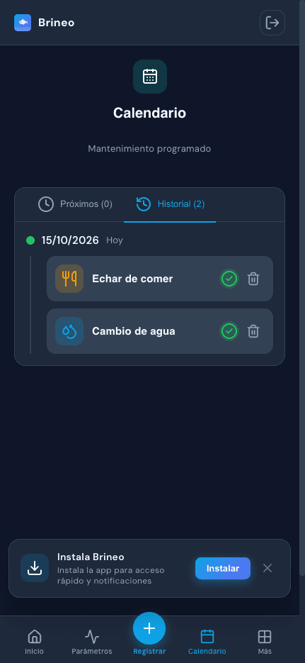 Calendario de mantenimiento