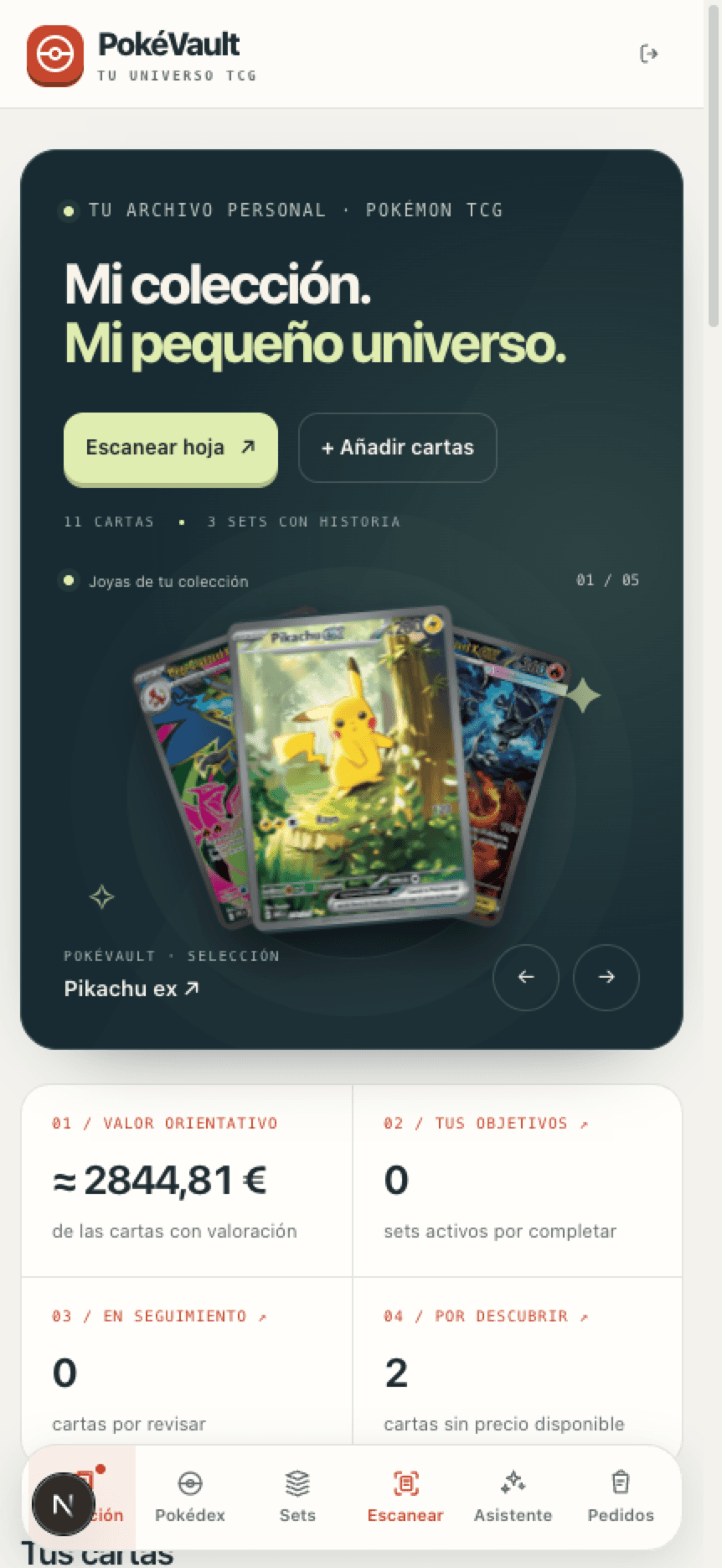Colección en móvil
