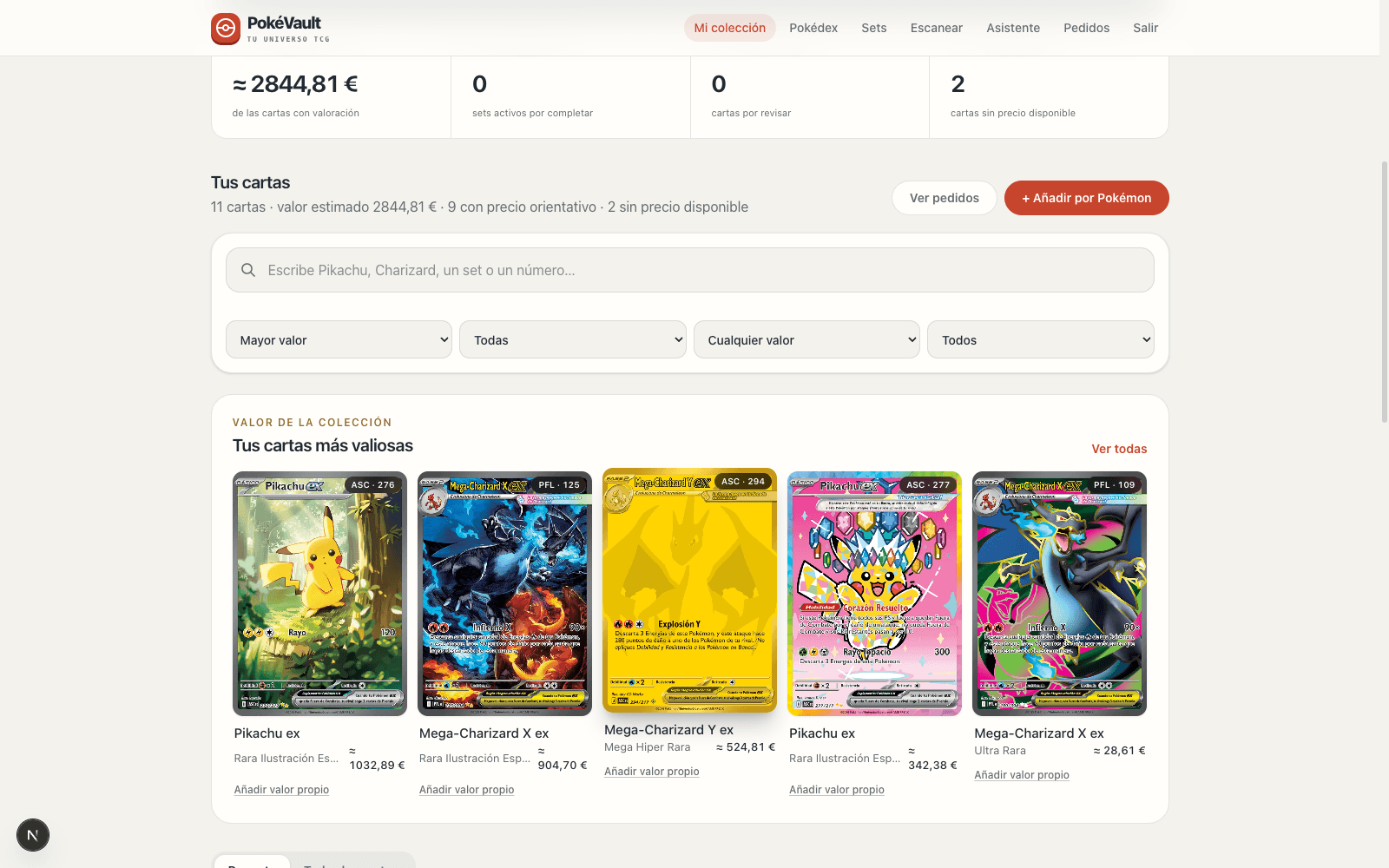 Cartas de la colección