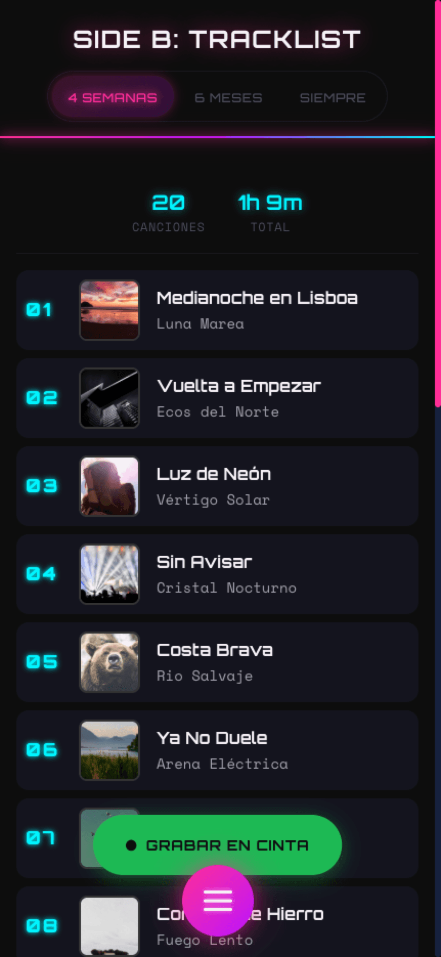 Tracklist del festival